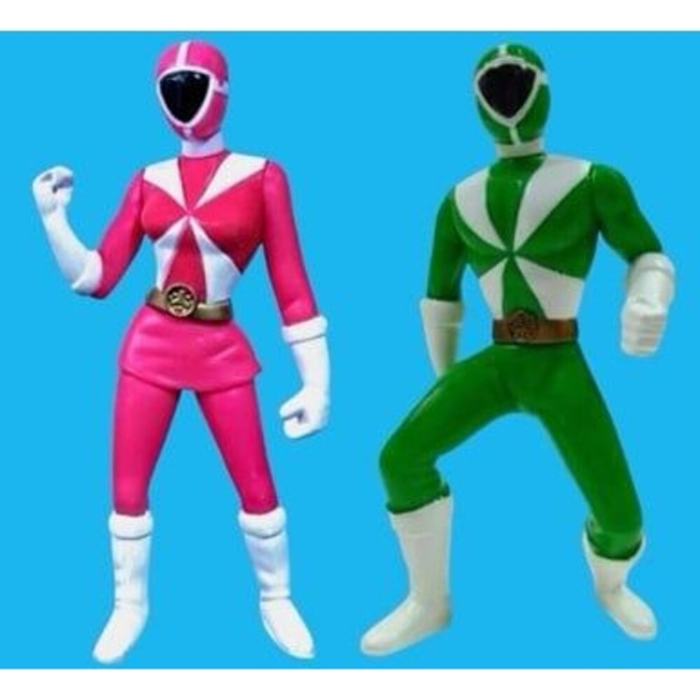 PINK & GREEN POWER RANGER RESCUE FIGURES Collectible Toys NEW 2000